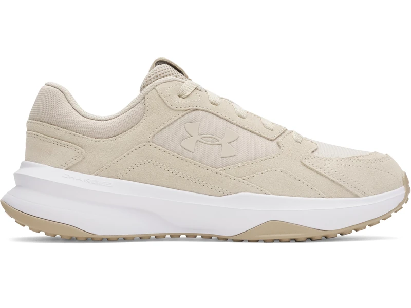 Under Armour Men's Edge Suede, Men's Trainers with Breathable Mesh Upper and Suede Overlays, Gym Shoes with Ortholite Sockliners,Khaki Base / White / Khaki Base,11