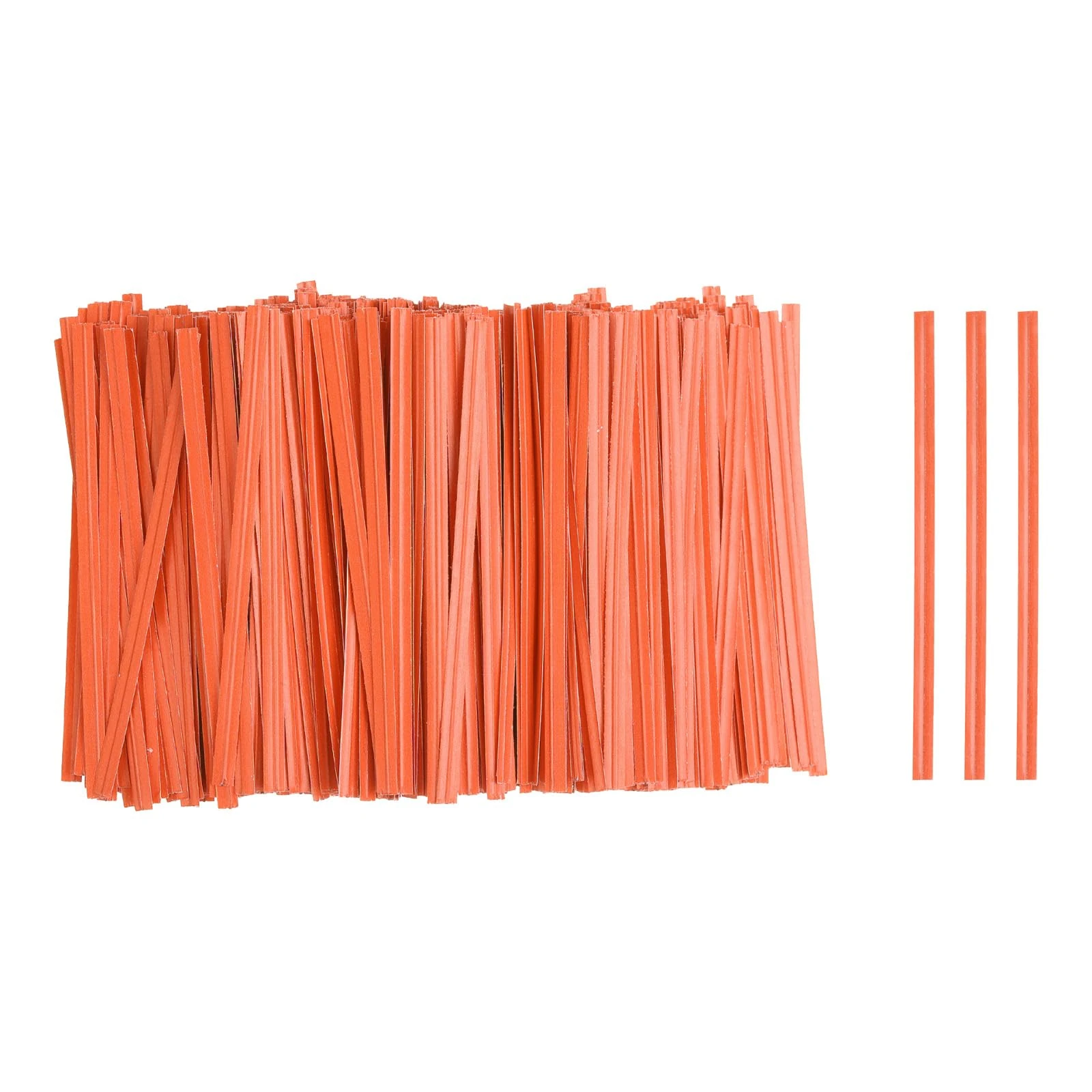 sourcing map 1000pcs Bag Twist Ties 3.5" Reusable Kraft Paper Twist Ties Wire Cable Ties for Party Bread Candy Cake, Orange