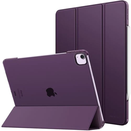 MoKo for iPad Air 13 Inch Case (M3 2025/M2 2024), iPad Pro 12.9 Case (6th/5th Gen 2022/2021), Slim Smart Shell Translucent Frosted Hard PC Back Cover, Support Pencil Pro/2nd/USB-C, Dark Purple
