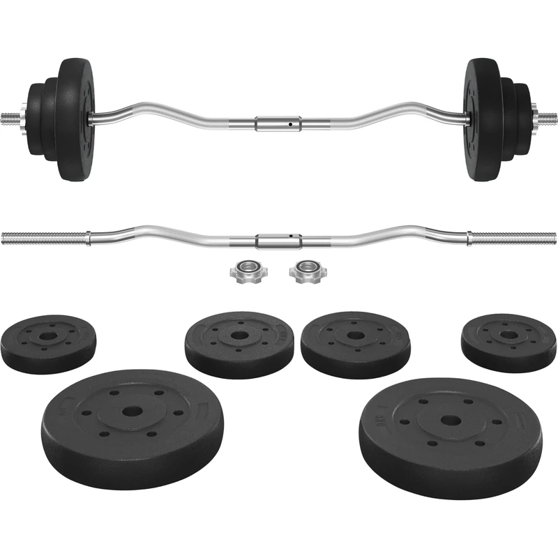 Yaheetech 20KG Heavy Strength Training Barbell Set Adjustable Dumbbell Weight Bar Home Gym Weight Lifting Training