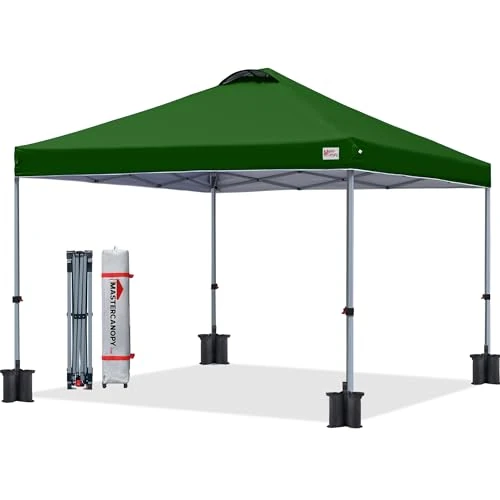 MASTERCANOPY Durable Ez Pop-up Gazebo Tent with Roller Bag (2.5x2.5M,Olive Green)