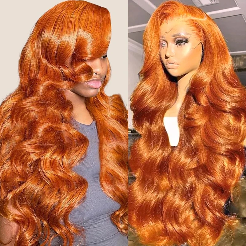 Human Hair Wig 13x6 Ginger Lace Front Wig Human Hair 28 Inch HD Lace Front Wig Pre Drawn Human Hair