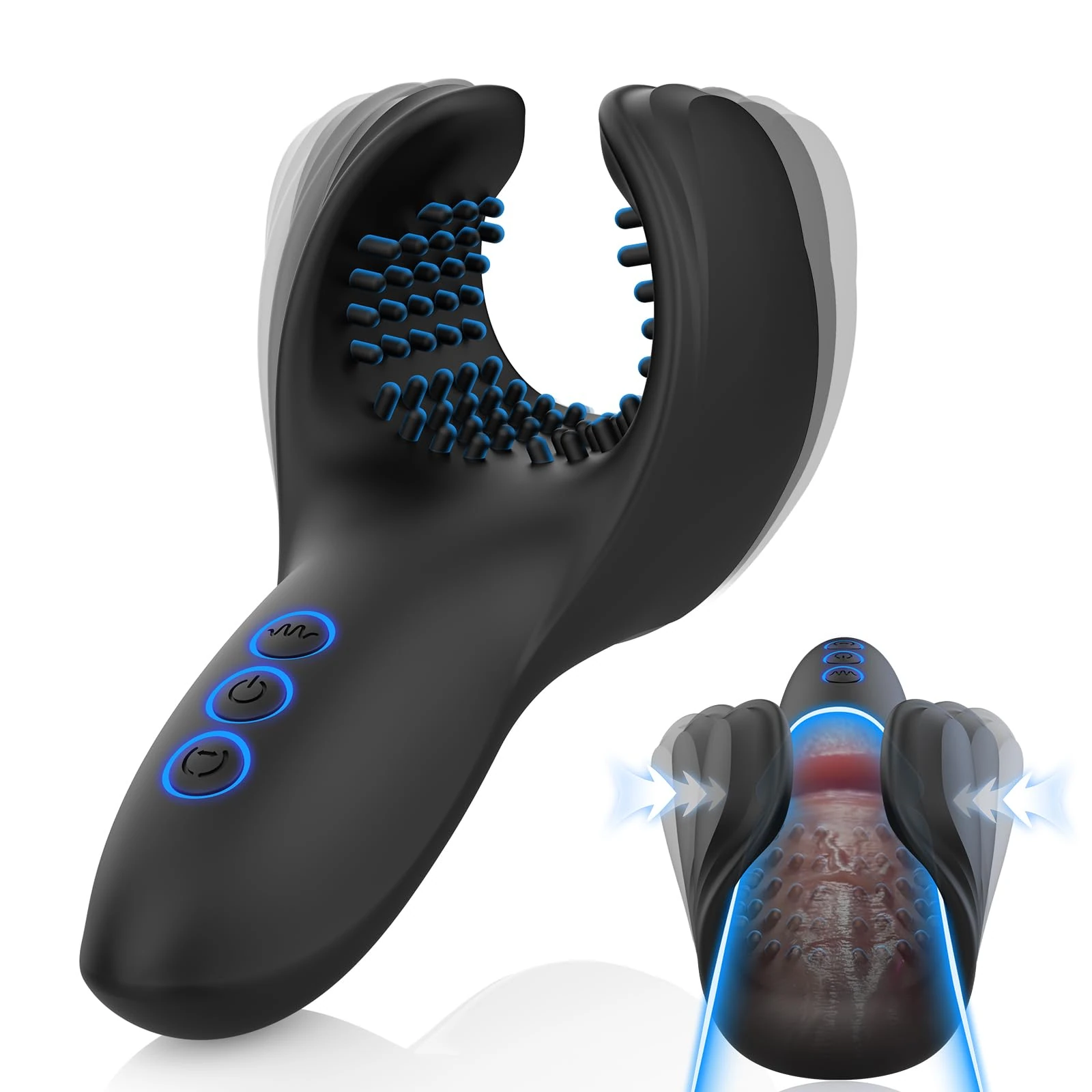 Male Masturbator Sex Toys for Men, 10 Bite & Vibrating Modes Mastuabors Toys Sex Toys4mens UK with 3 Powerful Motors, Waterproof Penis Vibrator for Men Mens Adult Toys Sex Toy Stroker Blowjob