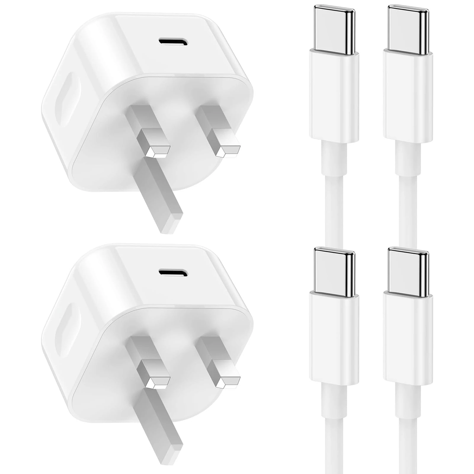 2Pack iPhone 15 16 17 Charger, USB C to C Charger Cable and Apple Fast Charging Plug for iPhone 17/17 Pro/16/16 Pro/16 Pro Max/15 Pro Max/15 Plus/iPad Pro/Air Mini 6th, Samsung