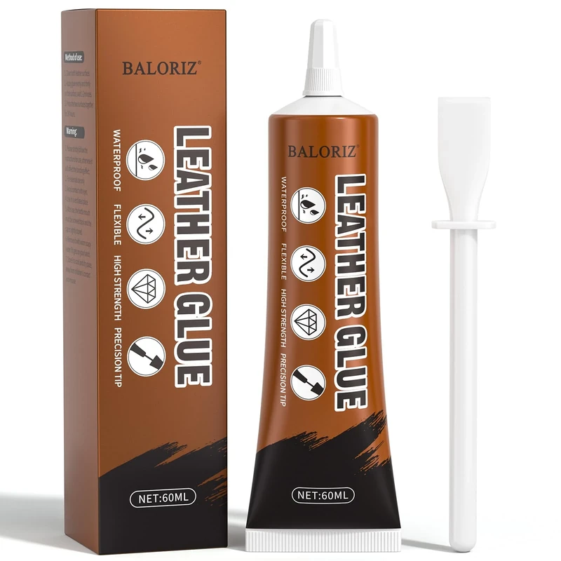 BALORIZ Leather Glue, 60g Leathers Repair Glue Adhesive for Purses, Car Seat, Shoes Bags, Sofa and Other Leather Crafts, Bonding Between Leathers