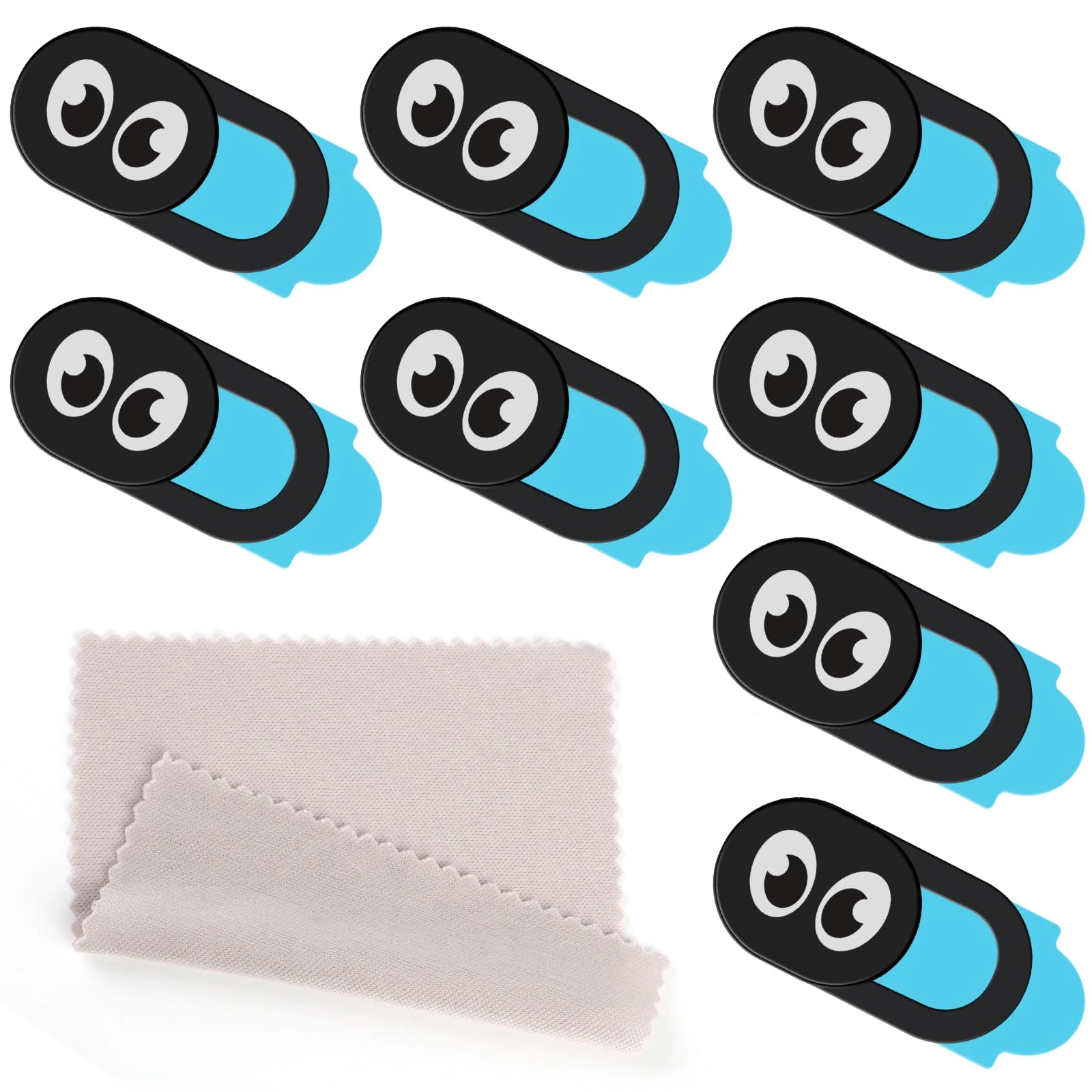 CYZBL 8Pcs Webcam Cover Slider for Privacy, 0.024in Ultra Thin Laptop Camera Cover Slider Smartphone Camera Cover for Desktop, PC, Tablet and More (B)