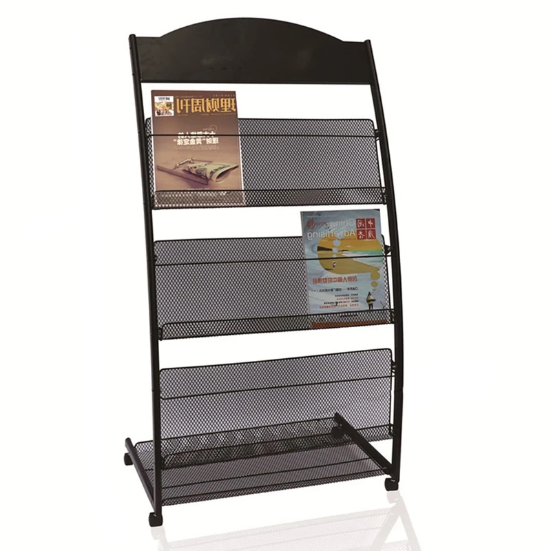 ZDJZMGZ Brochure Literature Display Stand Floor-Standing Newspaper Rack Information Magazine Rack, Simple Documents Holder Publicity Storage Rack, Easy to Assemble