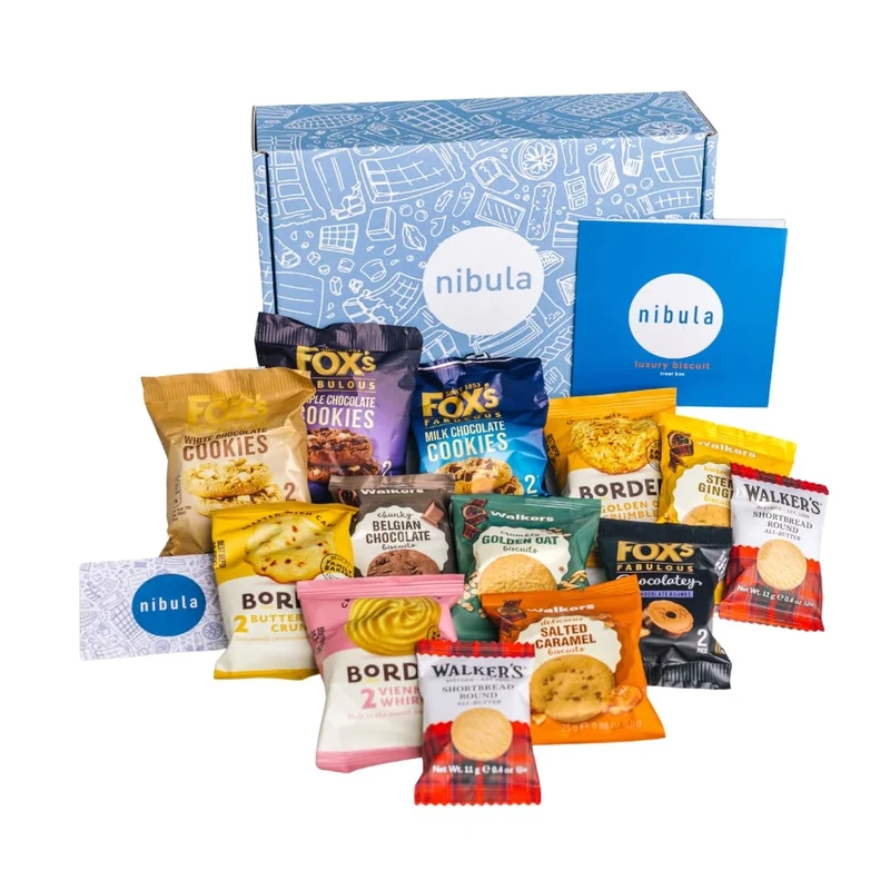 Luxury Biscuit Gift Hamper | Nibula Treats | Includes Borders, Shortbread, Chocolate Biscuits, and many more | Ideal For Christmas and other occasions