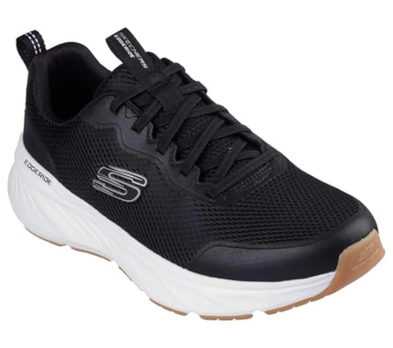 Skechers Men's Edgeride Rekze Sneaker, Black Mesh/TPU/White Trim, 10.5 UK Wide