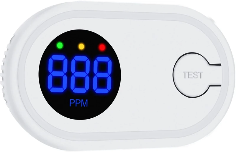 Carbon Monoxide Detector,Carbon Monoxide Alarm with PPM Display,CO Alarm with Test Button Battery Powered,CO Detector Monitor with 85 dB Audible for Home and Holiday(Batteries NOT Included)