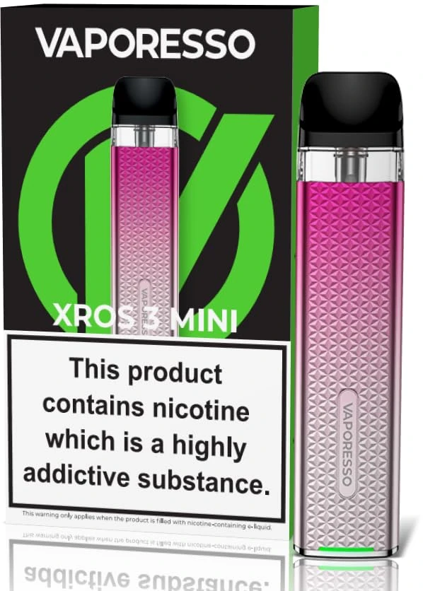 VAPORESSO XROS 3 MINI Vaping Kit, Rechargable, Refillable, Integrated 1000mAh Battery, MTL, Compact, Powerful, Stylish, 2mL, E Cigarettes, E Cig, Vaporesso Vaping, No Nicotine (Rose Pink)