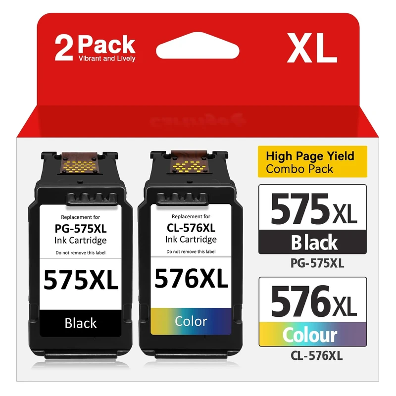 CARTRIGO PG-575XL CL-576XL Ink Cartridge Combo Pack [2 Cartridges] Replacement for Canon 575 576 Cartridges - High Yield Compatible for Canon PIXMA TS3550, TS3551, TR4750, TR4751 Series