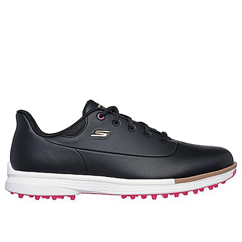 Skechers Women's Jasmine Waterproof Golf Shoe Sneaker, Black/Pink Spikeless, 7