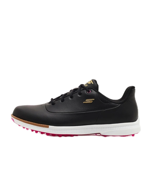 Skechers Women's Jasmine Waterproof Golf Shoe Sneaker, Black/Pink Spikeless, 8