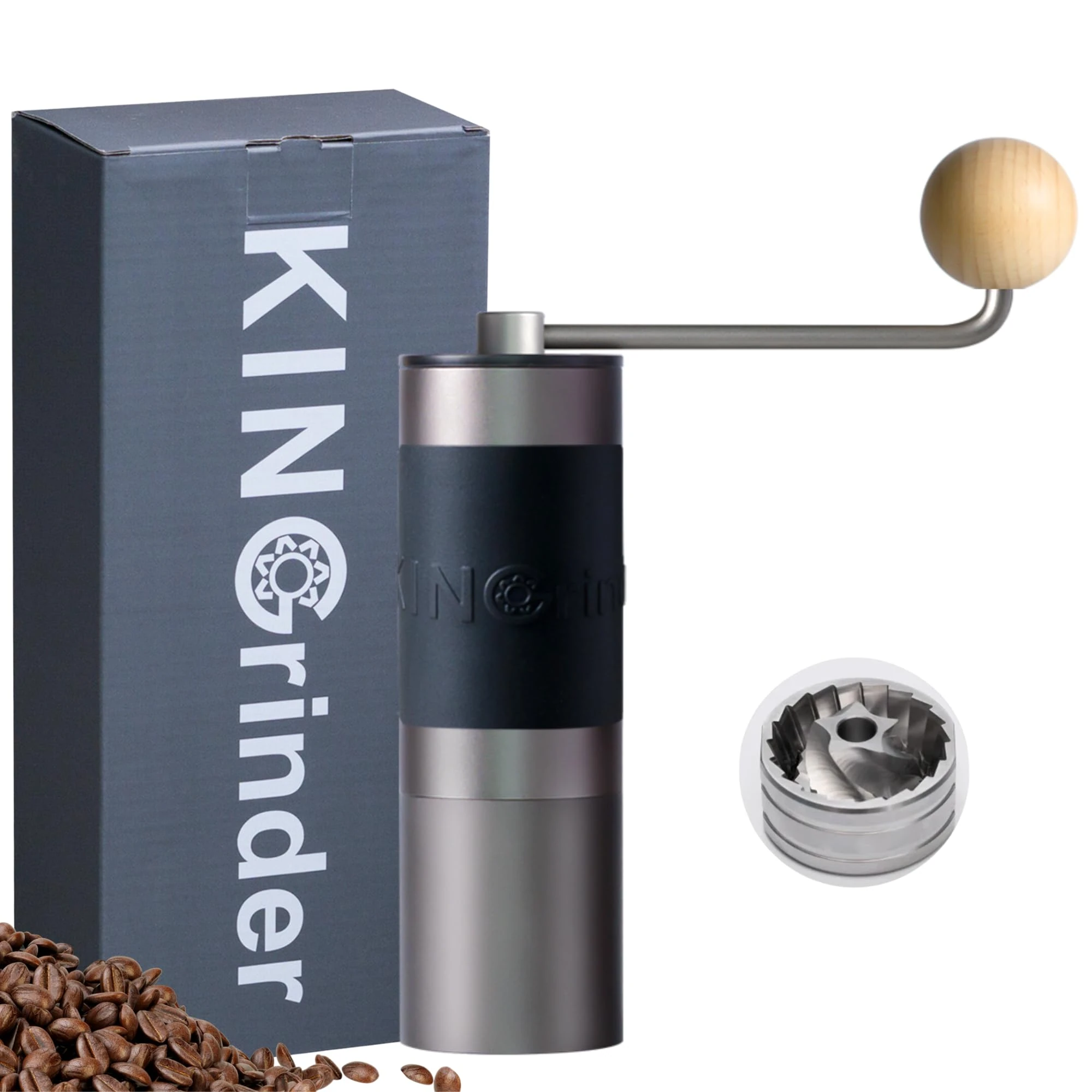 Famous KOL Recommended KINGrinder K0 Straight Handle Manual Coffee Grinder with 140 Adjustable Grinding Levels for Aeropress, French Press, Drip, 20-25g Capacity