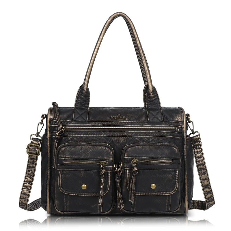 Angel Kiss Purses and Handbag for Women Soft Leather Hobo Bags Satchel Shoulder Bags Ladies Tote Crossbody Bag, Bronze - Image 1