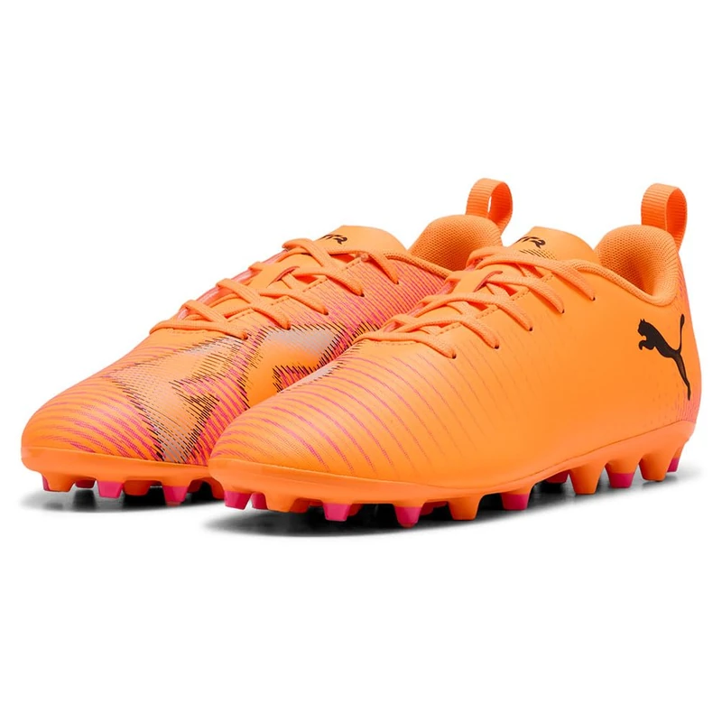 PUMA Future 8 Play MG JR Soccer Shoe, Heat FIRE Black-Ravish, 1.5 UK