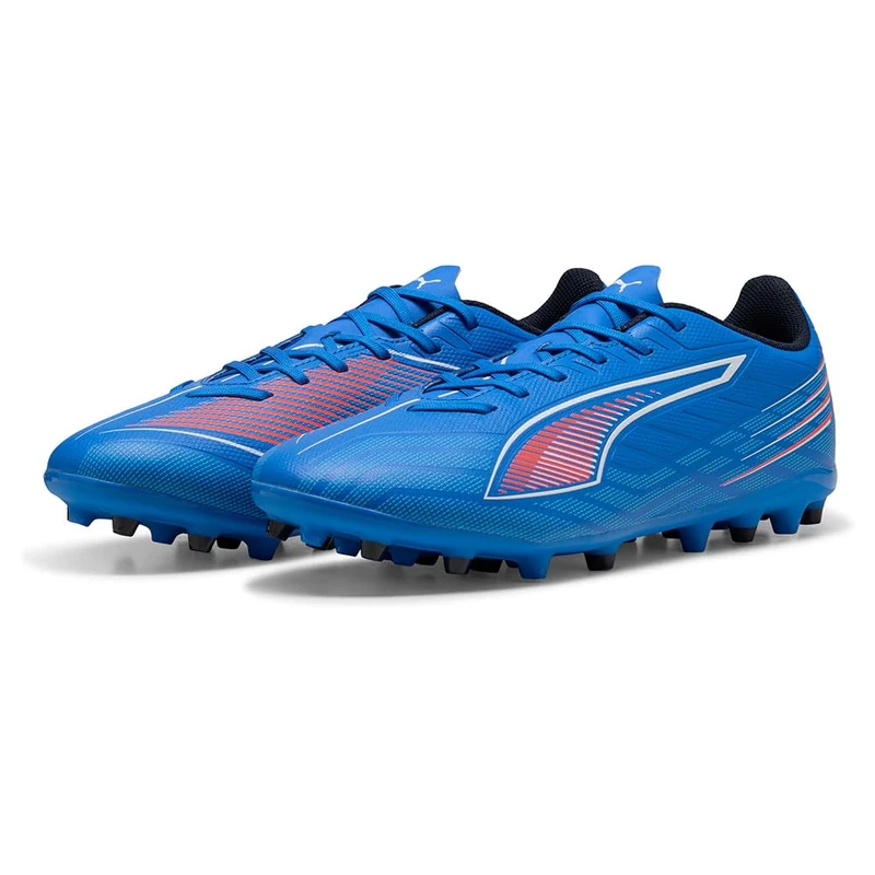 PUMA Unisex Ultra 6 Play Multi-Ground Football Boots, Ultra Blue-PUMA White-Glowing Red, 10 UK