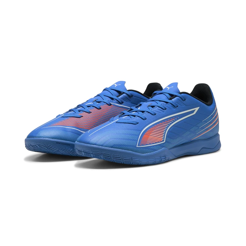 PUMA Unisex 6 Play IT Soccer Shoe, Ultra Blue White-Glowing RED, 6 UK