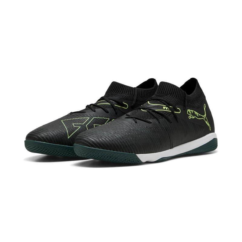 Puma Unisex Future 8 Match Indoor Training Football Boots, Puma Black-Fizzy Light-Green Terrain, 6.5 UK - Image 1