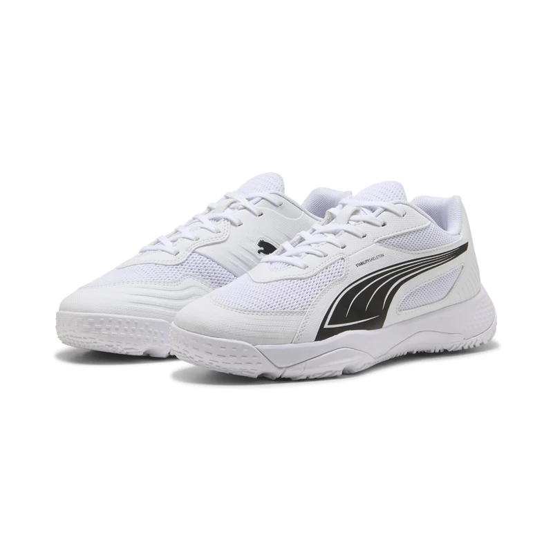 PUMA SOLARFLASH III JR Indoor Court Shoe, White Black, 4.5 UK