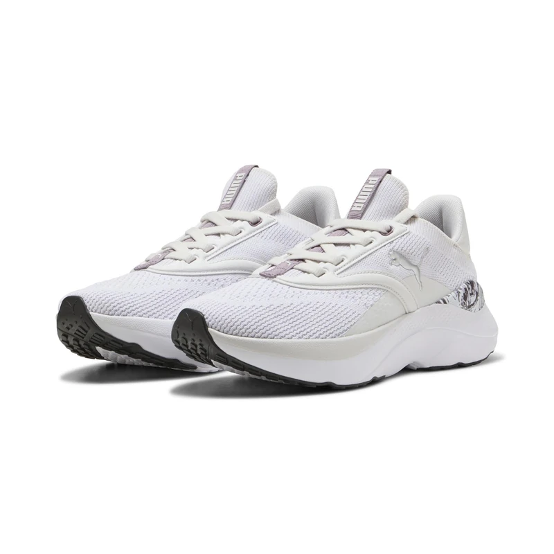 PUMA Women's SOFTRIDE MAYVE Mystic WNS Road Running Shoe, Feather Gray Black-Lilac Crush-Plum JAM, 6 UK