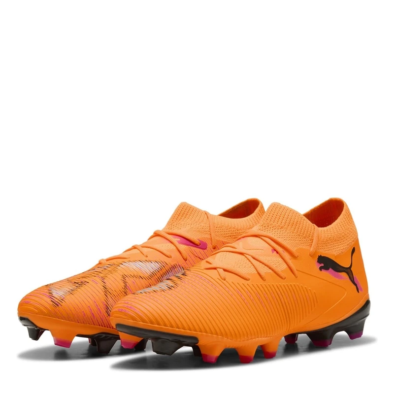 PUMA Women's Future 8 Match Firm Ground/Artifical Ground Football Boots, Heat Fire-PUMA Black-Ravish, 13 UK