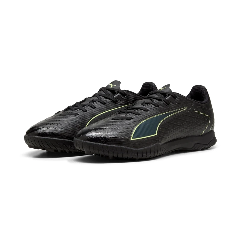 PUMA Unisex Ultra 6 Play Turf Football Boots, PUMA Black-Fizzy Light-Green Terrain, 7.5 UK