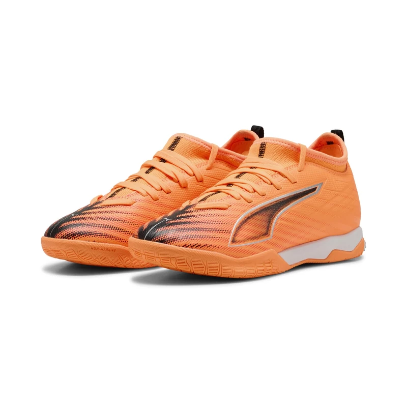 PUMA Ultra 6 Match IT + MID JR Soccer Shoe, Heat FIRE Black-Glowing RED, 1.5 UK