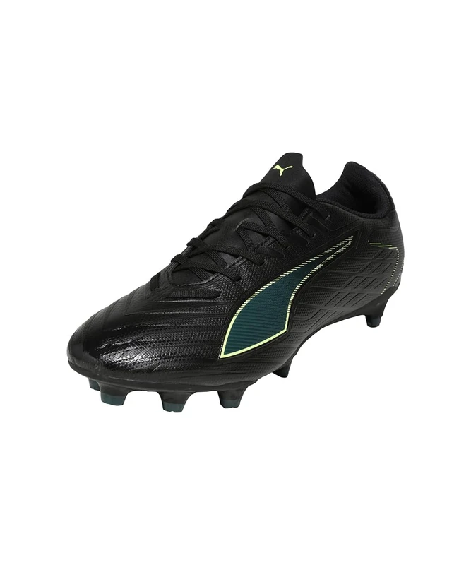 PUMA Unisex Ultra 6 Play Firm Ground/Artifical Ground Football Boots, PUMA Black-Fizzy Light-Green Terrain, 8.5 UK