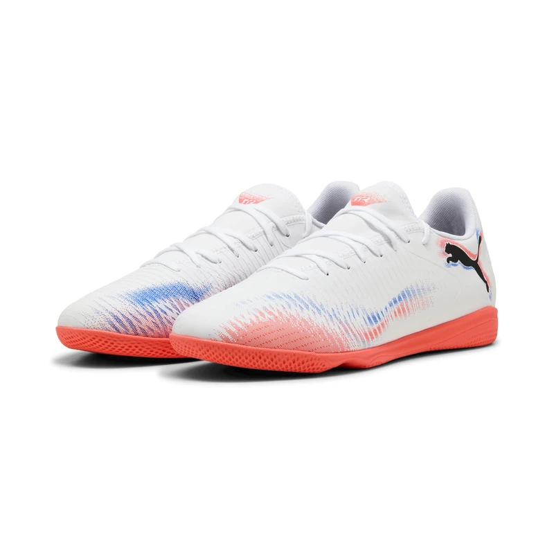Puma Unisex Future 8 Play Indoor Training Football Boots, Puma White-Puma Black-Glowing Red, 6.5 UK - Image 1
