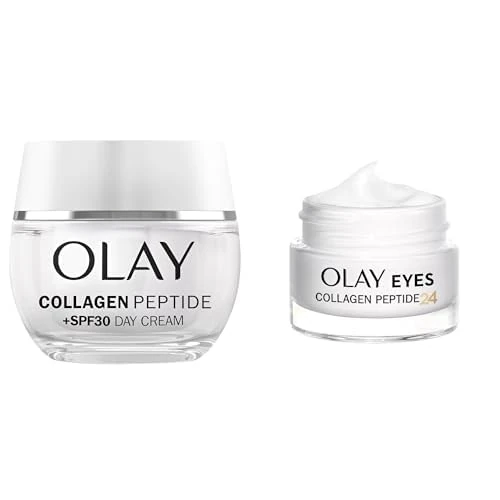 Bundle of Olay Collagen Peptide Face Moisturiser Day Cream SPF 30 50ml + Olay Collagen Peptide Eye Cream 15ml - Image 1