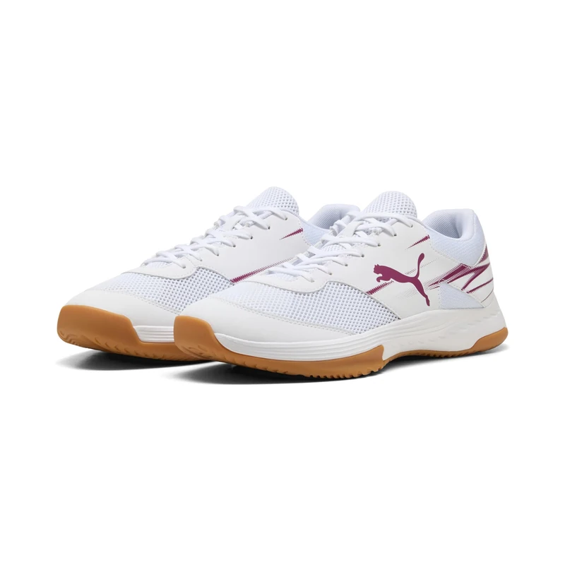 Puma Unisex Varion II Handball Shoes, Puma White-Berry, 4 UK