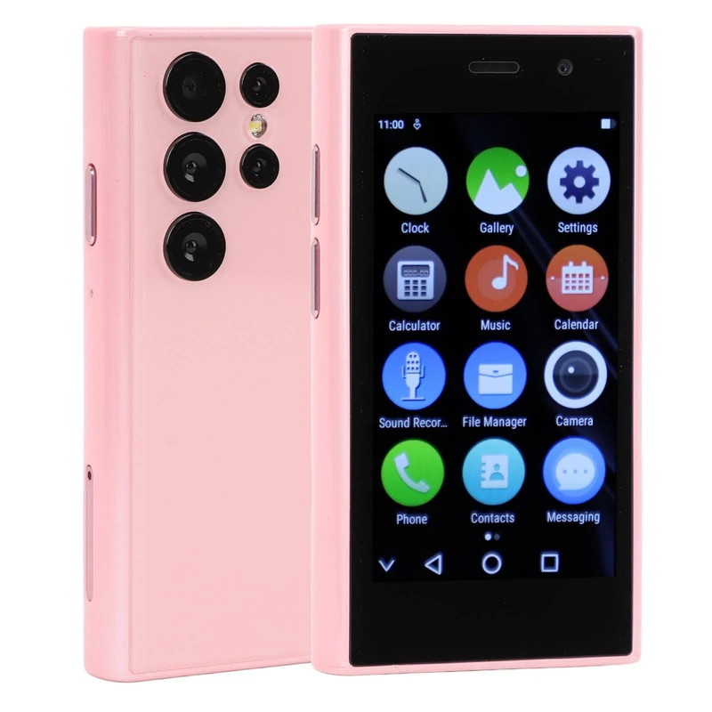 Bewinner XS24Pro Mini 4G Smartphone, Small Smartphone 2GB + 16GB, 3.0 Inch Kids Cell Phone, Unlocked Student Pocket Cellphone - 1950mAh, Dual SIM Dual Standby (Pink)