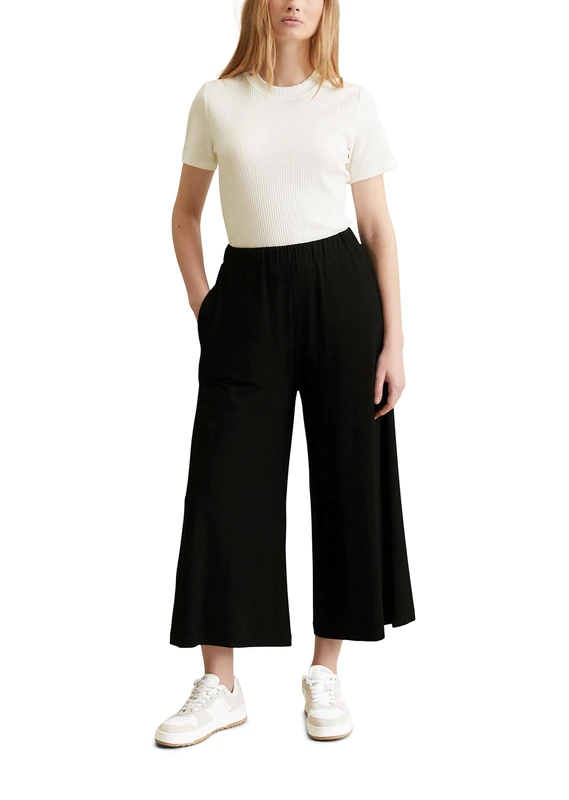 Marc OߴPolo Denim Women's Relaxed Fit Trousers with Elasticated Waist, Black (Black), XL