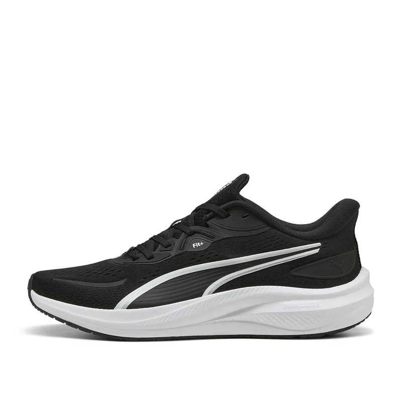 PUMA Unisex Skyrocket LITE 2 Road Running Shoe, Black White Silver, 9 UK