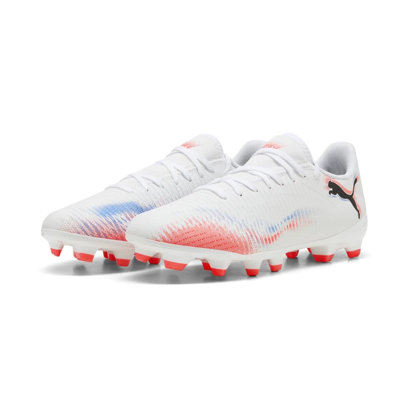 PUMA Future 8 Play FG/AG WN's Soccer Shoe Women's, PUMA White-PUMA Black-Glowing Red, 9 - Image 1