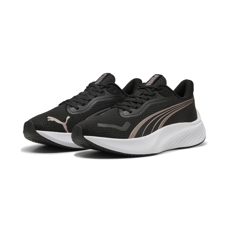 PUMA Pounce Lite Road Running Shoe Unisex, PUMA Black-Rose Gold, 9.5