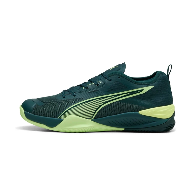 PUMA Unisex Eliminate Nitro 4 Indoor Court Shoe, Green Terrain-Fizzy Light, 8 UK
