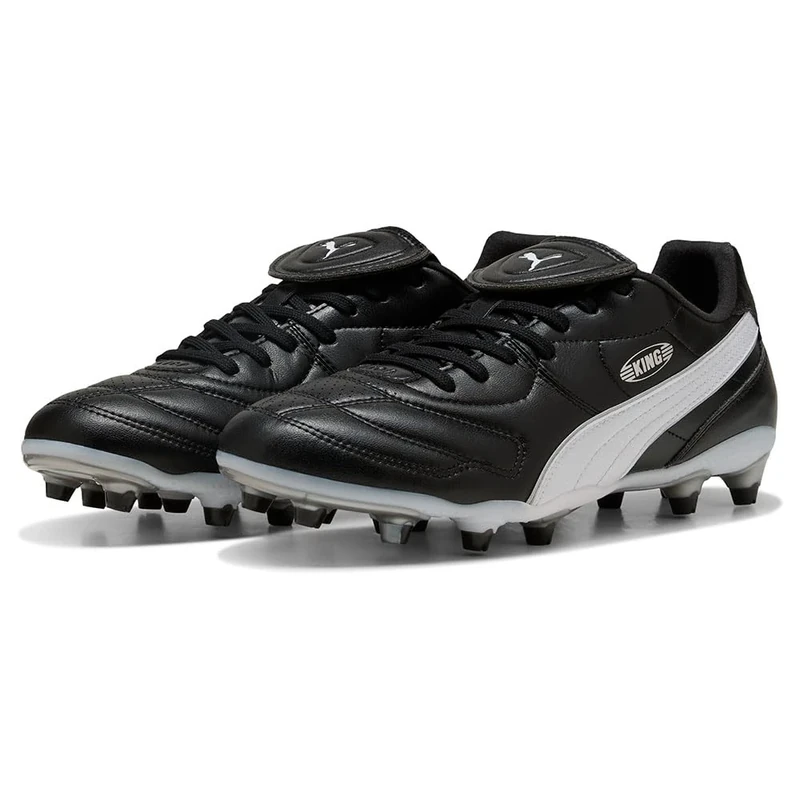 Puma Unisex King LIGA Firm Ground/Artifical Ground Football Boots, Puma Black-Puma White-Puma Silver, 8.5 UK