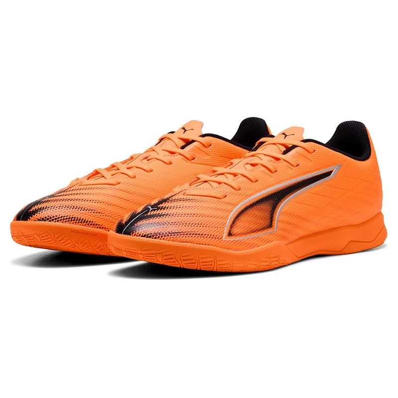 PUMA Unisex Ultra 6 Play IT Soccer Shoe, Heat FIRE Black-Glowing RED, 9.5 UK