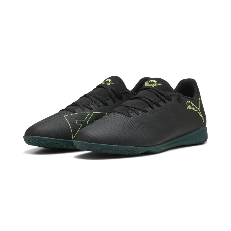 Puma Unisex Future 8 Play Indoor Training Football Boots, Puma Black-Fizzy Light-Green Terrain, 9 UK - Image 1