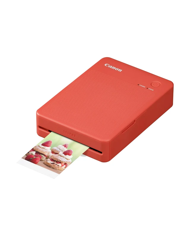 Canon SELPHY QX20 portable printer - for Wi-Fi printing straight from your smart device. Dye Sublimation, 2 sizes of peel and stick Prints and USB-C Charging - Red (Without Ink/Paper)