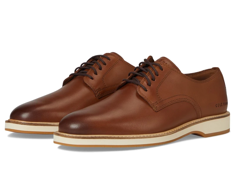 Cole Haan Men's Morse Grand Plain Toe Oxfords, British Tan/Ivory, 6 UK