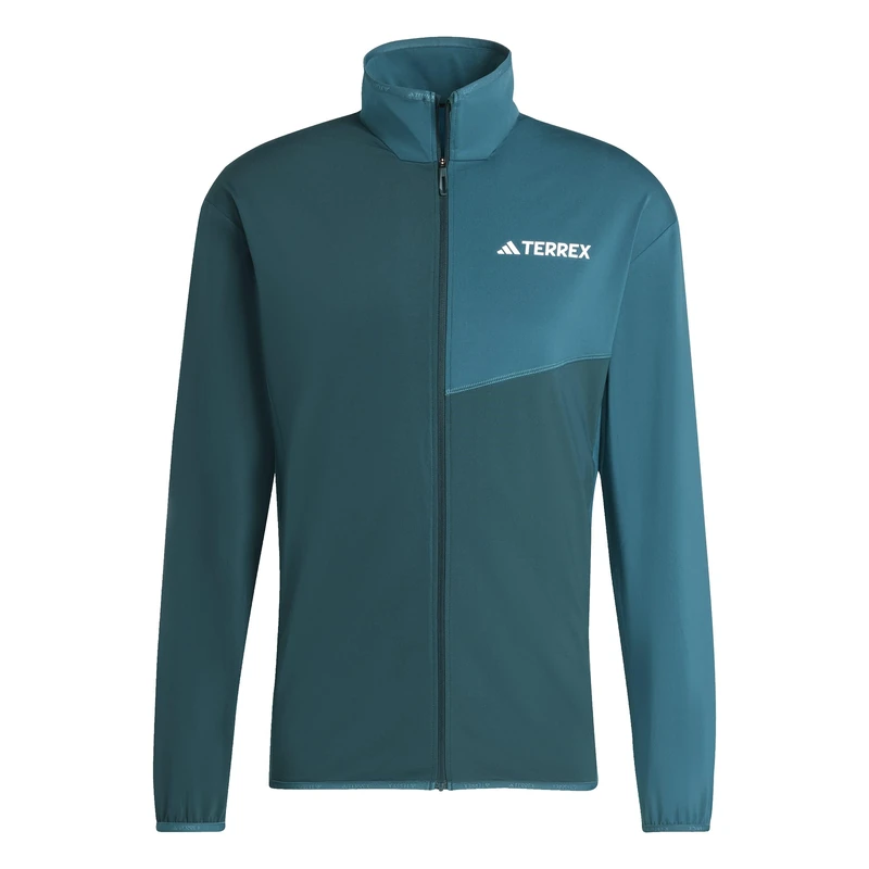 adidas Men's Terrex Multi CLIMAWARM Full Zip Tech Fleece Jacket, aurora ivy, XL