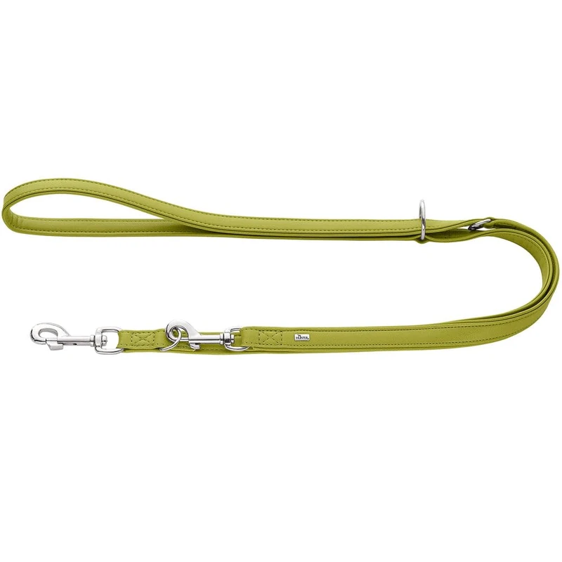 HUNTER Amalfi Adjustable Dog Lead Green Vegan Faux Leather Nappa Look Adjustable to 3 Different Positions Soft Easy Care Brilliant Colour Made in Germany Size: 15/200