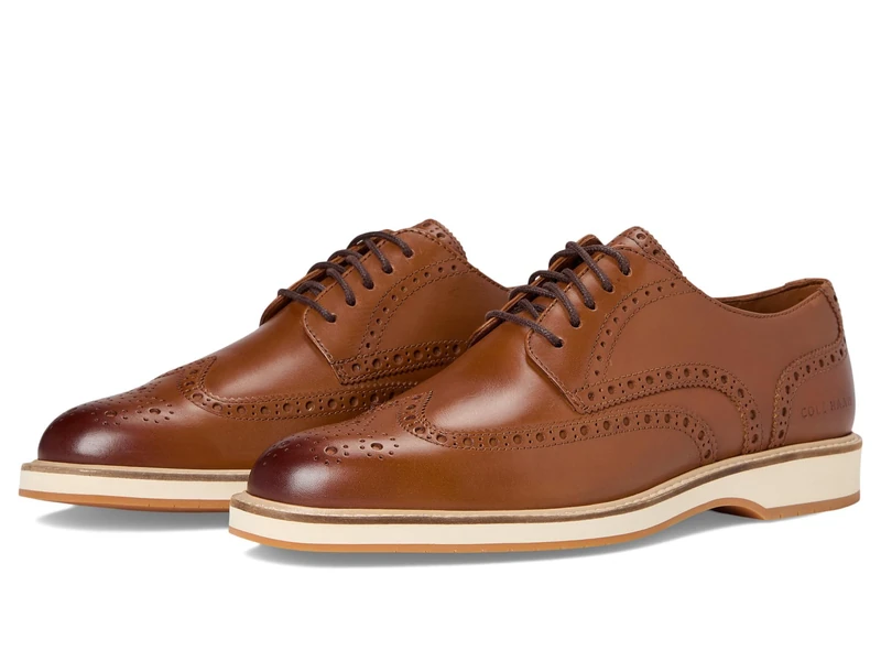Cole Haan Men's Morse Grand Wingtip Oxfords, British Tan/Ivory/Gum, 7 UK