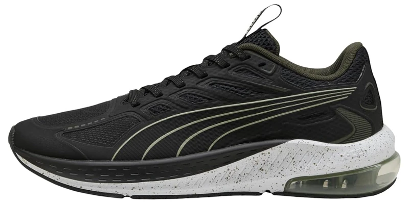 PUMA Men's X-Cell Lightspeed Road Running Shoe, Black-Dark Olive-LUX Army, 6.5 UK