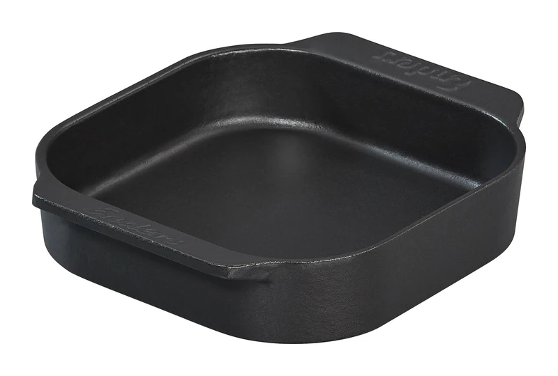 Enders® Cast Dish Set M, Set of 2, Solid Enamelled Cast Iron, Side Carry Handles, Even Heat Distribution and Storage, 2 x W 20.5 x D 17 x H 4.5 cm #7936, Black