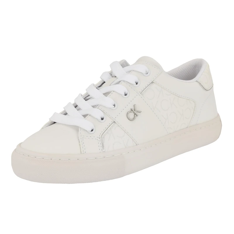 Calvin Klein Women's Charie Sneaker, White Logo 140, 9 UK